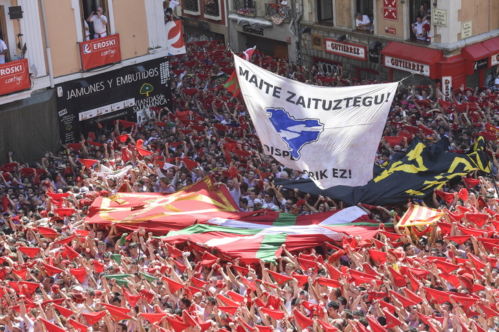 Ambiente en el txupinazo de 2019.