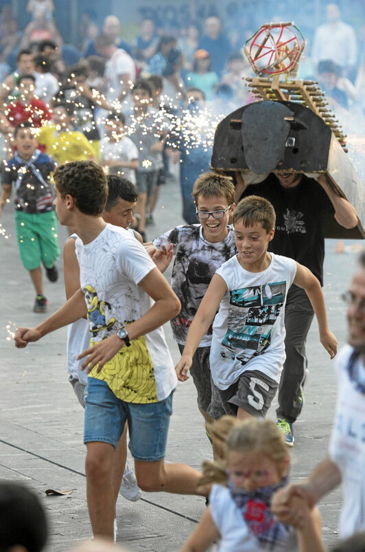 Toro de fuego en Barakaldo en 2017.
