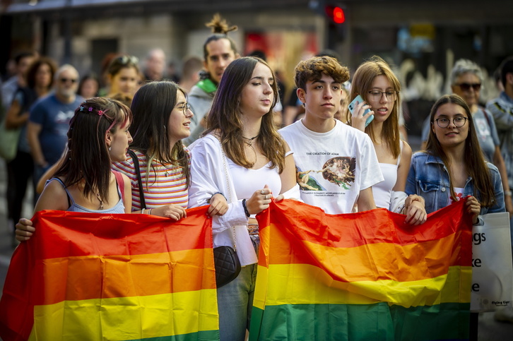 Movilización contra la LTGBIfobia el pasado 28 de junio en Gasteiz.