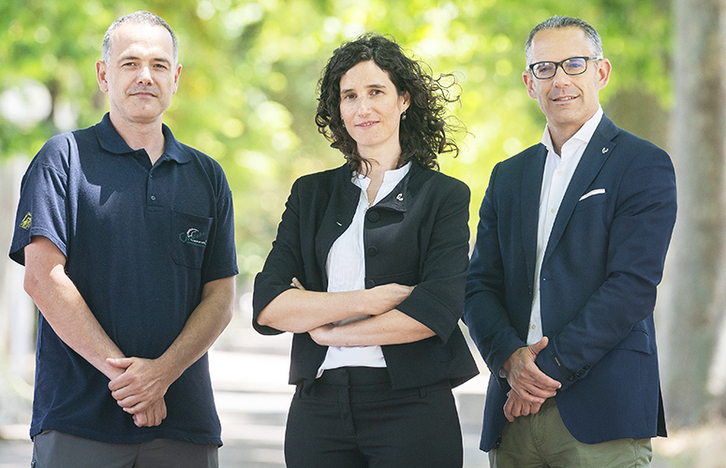 De izquierda a derecha, Unax Lertxundi, Saioa Domingo y Gorka Orive.