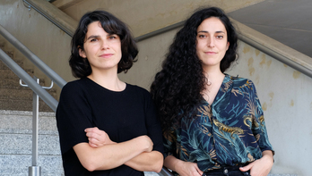 De izquierda a derecha, Maddi Barber y Marina Lameiro, dos cineastas navarras de trayectoria muy interesante. 