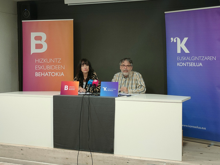 Nafarroako Gobernuaren proposamen berria aztertzeko prentsaurrekoa eman dute Kontseiluak eta Behatokiak.