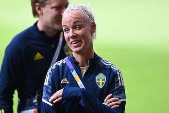 Caroline Seger, en la previa del encuentro que enfrentó el sábado a Suecia y Países Bajos, el 231º en su carrera internacional.