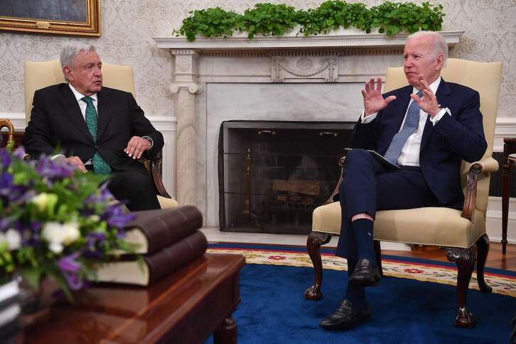 Andrés Manuel López Obrador y Joe Biden, durante su encuentro en la Casa Blanca.