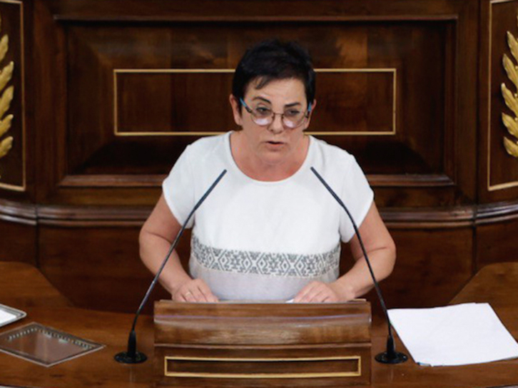 La portavoz de EH Bildu, Mertxe Aizpurua, en su intervención en este debate