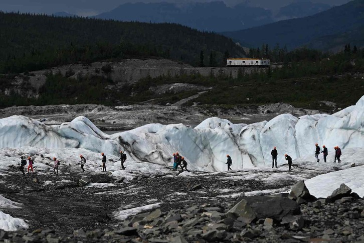 Los restos del glaciar Matanuska, que en su día cubría un valle de más de 43,5 km, al noreste de Anchorage, en Alaska.