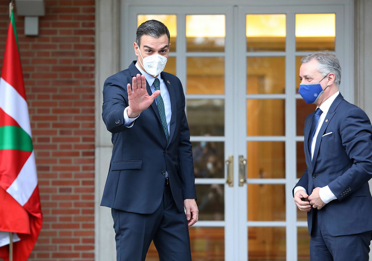 Sánchez y Urkullu, reunidos en La Moncloa en enero de 2021.