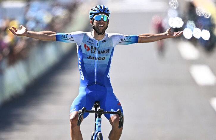 Michael Matthews ha tenido tiempo para celebrar una victoria muy especial.