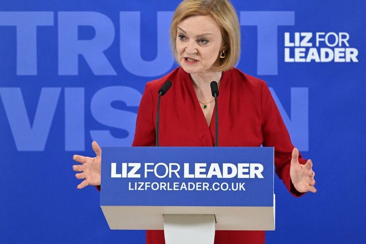 La ministra británica de Exteriores y candidata al liderazgo conservador, Liz Truss.