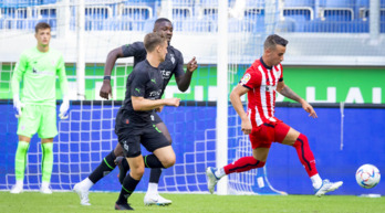 Berenguer en el amistoso contra el Borussia Monchengladbach.