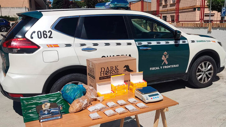 Tabaco incautado por la Guardia Civil en Milagro.