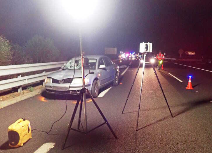Vehículo implicado en el atropello mortal en Uterga.
