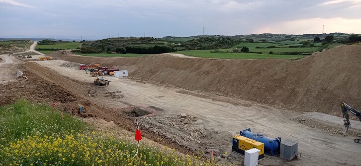 Obras del TAV en la zona de Tafalla.