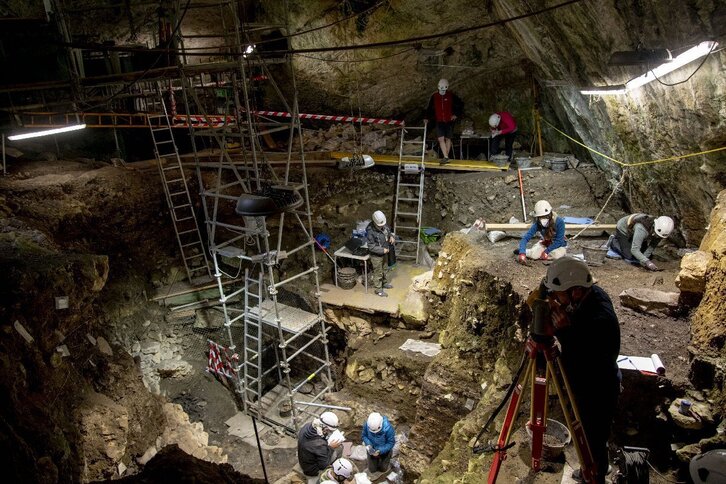 Excavaciones en Portalón de Cueva Mayor, en Atapuerca.