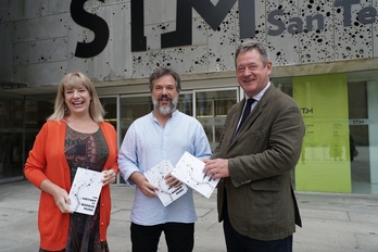 Miren Iñarga, Xabier Irujo eta Bingen Zupiria, ostiral honetan San Telmo Museoan.