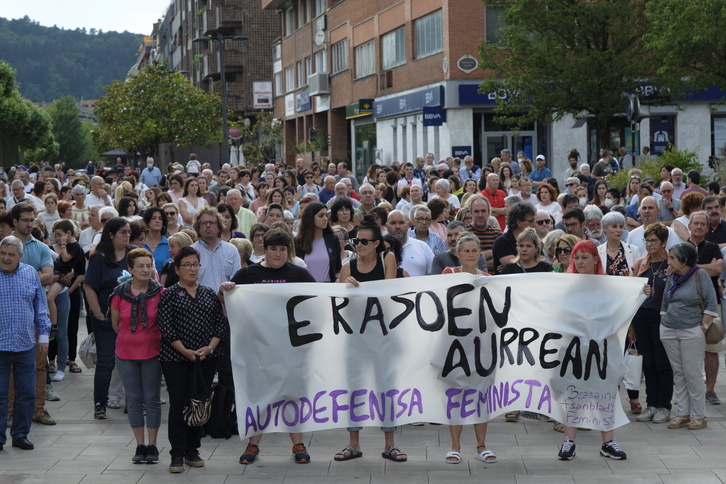 Movilización celebrada en junio en Beasain en protesta por una agresión machista durante las fiestas.