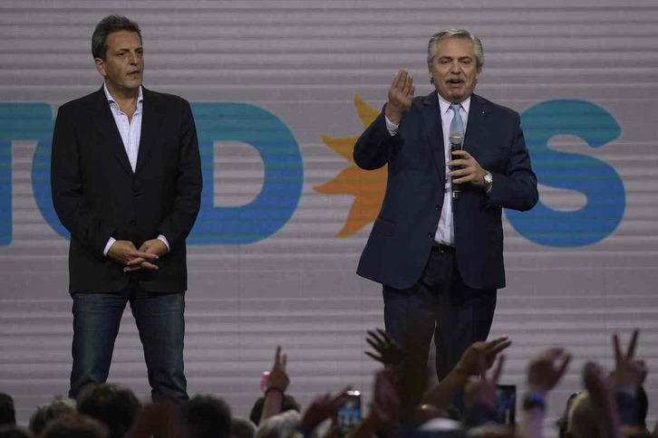 Sergio Massa junto al presidente Alberto Fernández el 14 de noviembre de 2021.