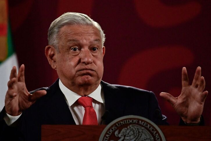 El presidente mexicano, Andrés Manuel López Obrador, durante una rueda de prensa. 