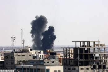 Bombardeo israelí contra Rafah, en el sur de la Franja de Gaza.