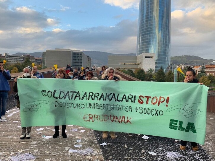 Deustuko Unibertsitateko garbitzaileen mobilizazioa.