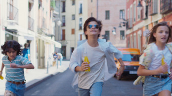 Rodrigo Gibaja, Izán Fernández y Renata Hermida en la niñez.