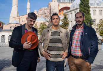 Tomás Aguilera, Carlos Librado y Antonio Pagudo en Estambul.