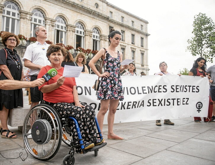 Concentración contra las agresiones sexistas en Baiona, el pasado 4 de agosto.