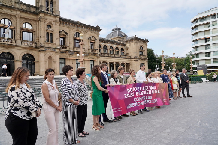 Concentración en Donostia contra las agresiones sexistas.