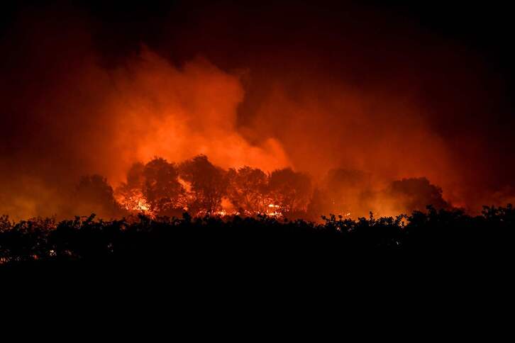 Imagen tomada en uno de los incendios activos en Portugal.