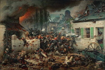 La batalla de Waterloo, pintada por el alemán Adolf Northern.