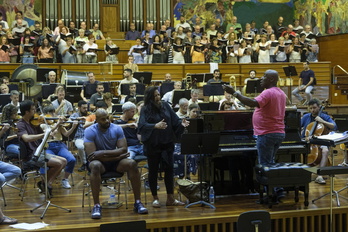 Ensayo de la Euskadiko Orkestra el pasado viernes.