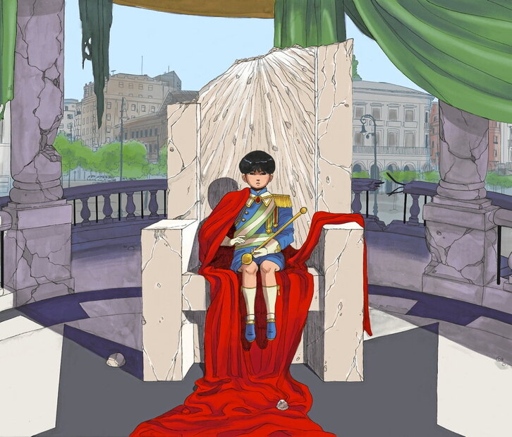 Arte eta Diseinu Eskolako ikasleek omenaldia egin diote Otomori. Irudian, Gabi Hernandezen lana.