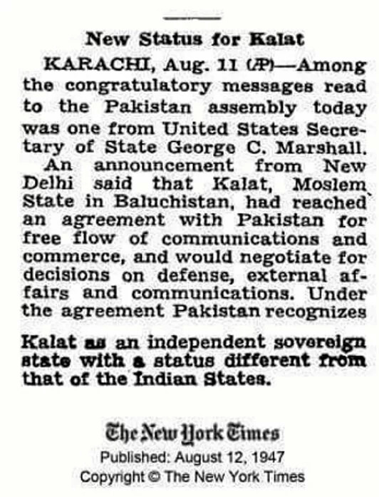 Noticia amarilleada recortada del ‘The New York Times’ del 12 de agosto de 1947.