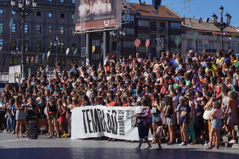 Bilboko Arriaga plazan egindako agerraldia.