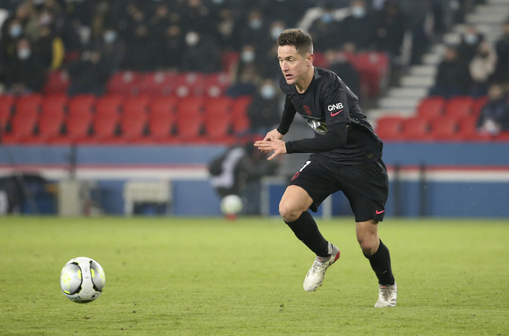 Ander Herrera durante un partido de la liga francesa con el PSG.