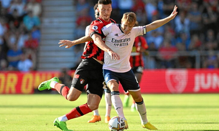 El Arsenal de Martin Odegaard, líder de la Premier, es uno de los posibles rivales de la Real en la Europa League.