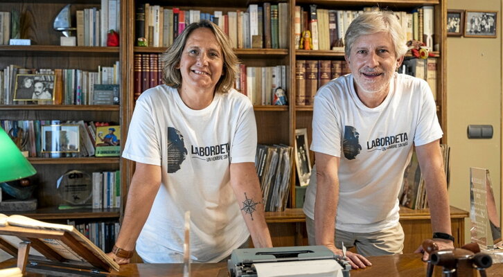 Paula Labordeta eta Gaizka Urresti, film dokumentalaren zuzendariak.