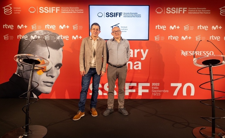 Joxe Mari Aizega (Basque Culinary Center) eta Jose Luis Rebordinos, asteazken honetan.