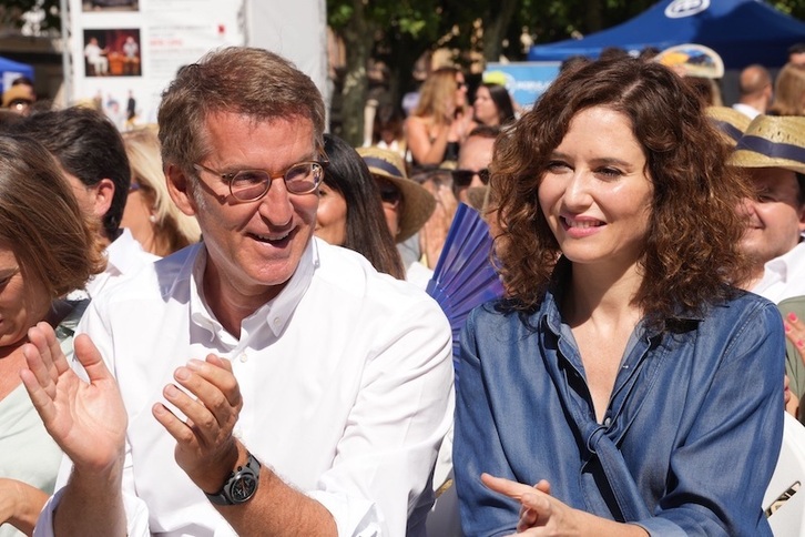 Núñez Feijóo y Díaz Ayuso, este viernes en Alcalá de Henares.