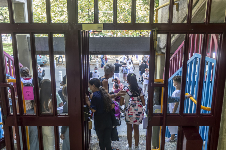 Iazko ikasturte hasiera Gasteizko eskola batean. 