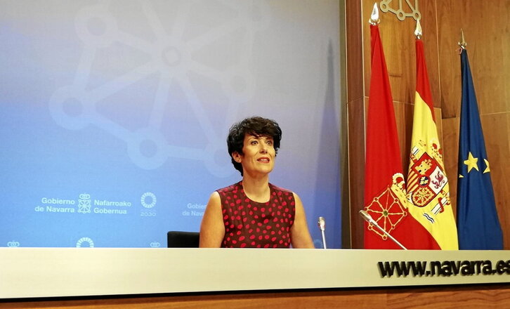 Elma Saiz inició ayer su andadura como nueva portavoz del Ejecutivo de Chivite.