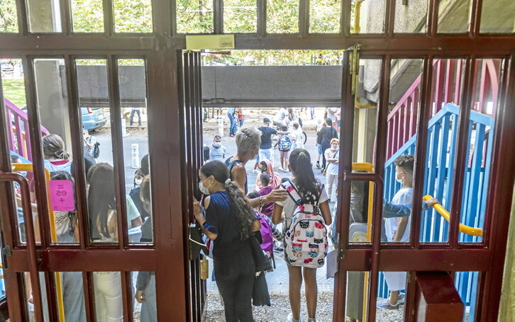 Iazko ikasturte hasiera, Gasteizko eskola batean.