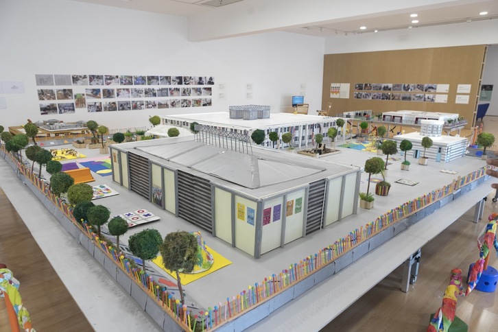 Aritumek hartzen duen «Etorkizuna proiektatuz» erakusketaren baitan ikus daitekeen ikasleen maketetako bat, irudian.