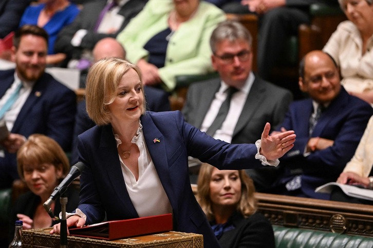 Liz Truss, en la Cámara de los Comunes.