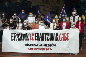 Concentración en Barakaldo, el 3 de agosto de 2021, tra una denuncia  de agresiones sexuales.