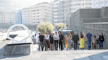 Enrique Urbizuren "Gigantes" telesaila Donostian aurkeztu zuten 2018an.