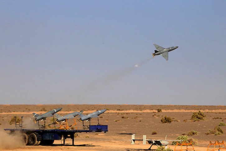 Maniobras militares recientes con drones en Irán.