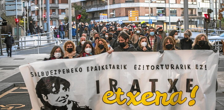 Iratxe Sorzabal etxeratzearen aldeko martxa, otsailean, bere herrian, Irunen.