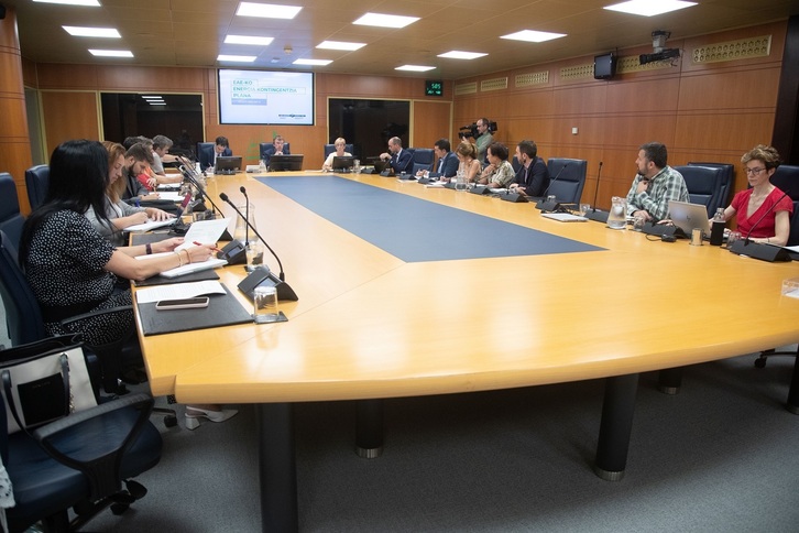 Arantxa Tapia ha comparecido este miércoles en el Parlamento de Gasteiz.