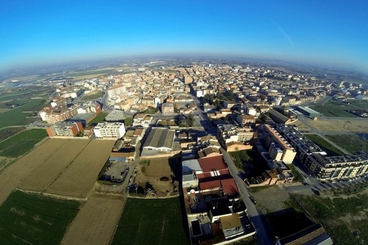 Imagen aérea de Alcarràs, en la comarca catalana del Segrià.